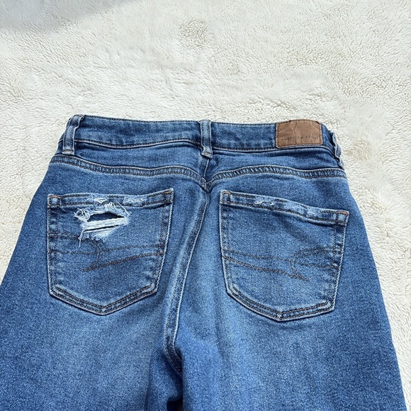 American Eagle Distressed Stretch Skinny Jeans Size 0 Short | Raw Hem Y2K Denim - Picture 9 of 11